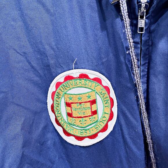 Washington University Bears Vintage Windbreaker Jacket Blue USA Made Mens XL - Picture 4 of 10